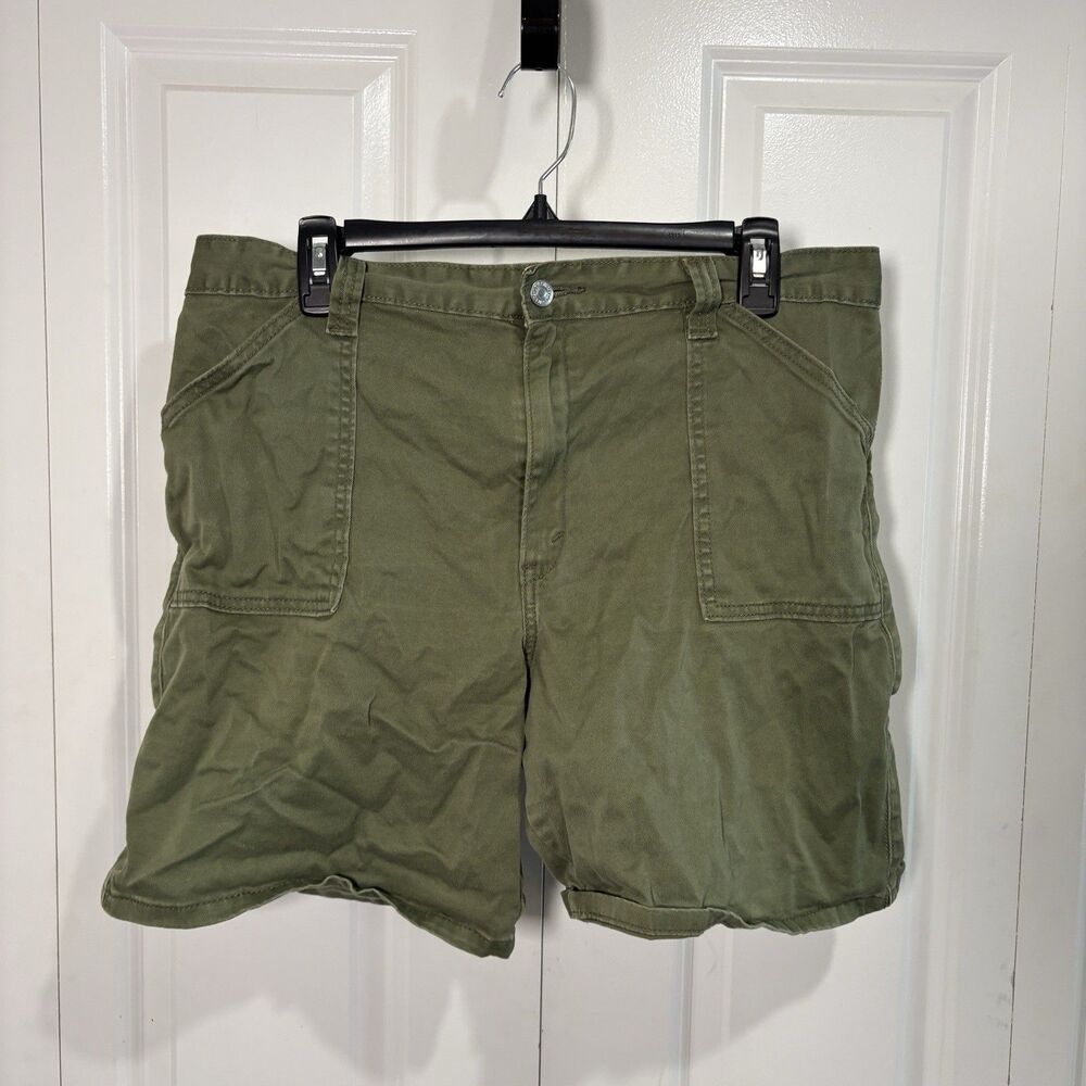 Levi’s 550 Shorts Womens 16 Relaxed Fit Green Utility Y2K Cargo Boho Core OG